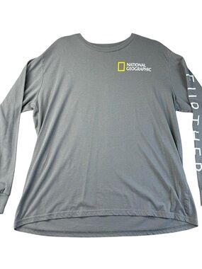 National Geographic Gray Tee with White Logo